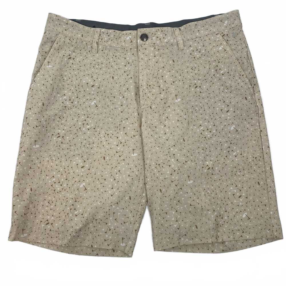 Adidas Beige Golf Flag Print Athletic Shorts | Mens 32